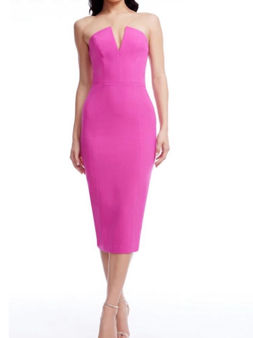 NWT Dress the Population Perla Bright Fuchsia Strapless Dress S $198